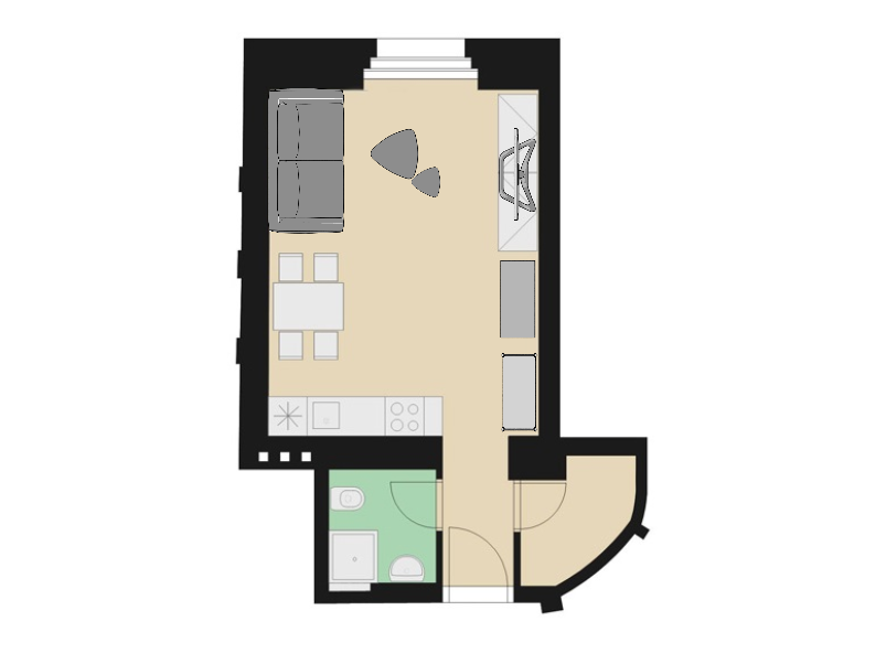Floor plan of apartment RE04