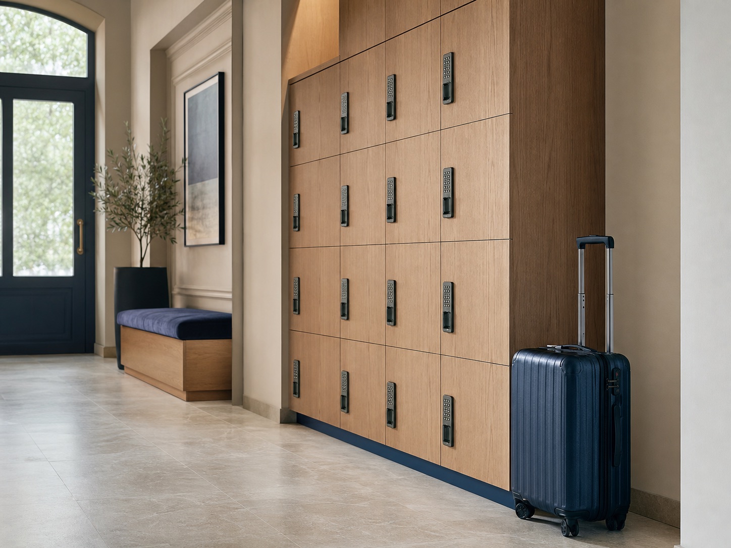 Secure luggage lockers